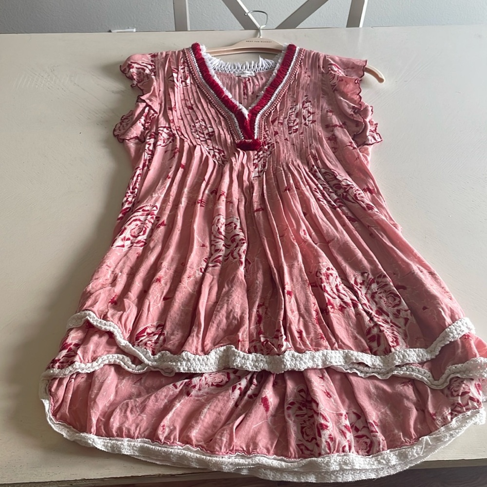 POUPETTE ST. BARTH pink, red, & white dress